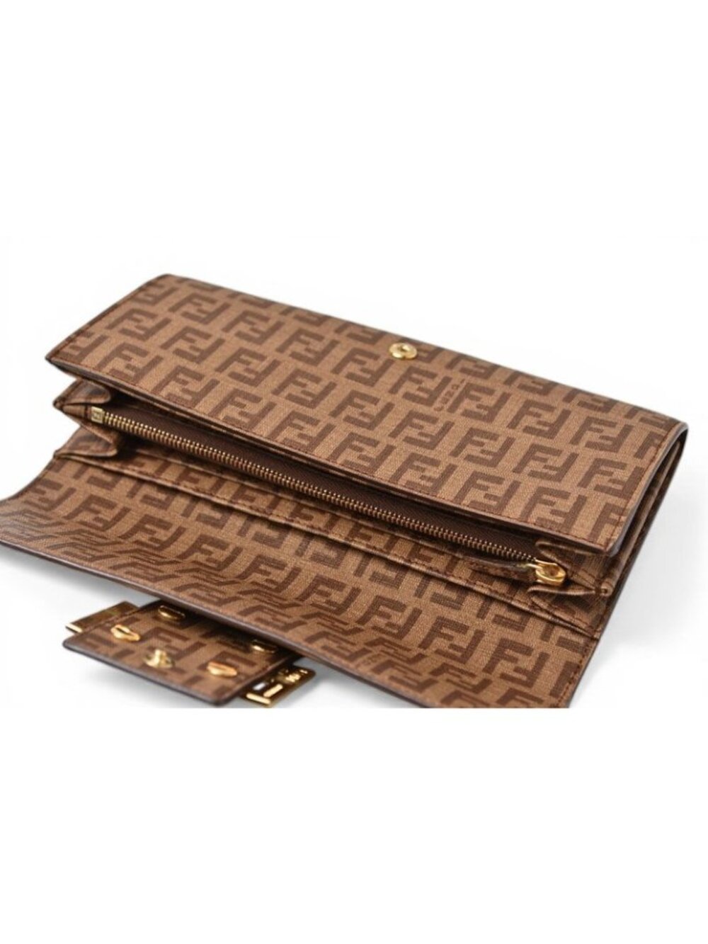 Fendi Wallet Yg1 Zucca Pattern Beige Brown - Picture 8 of 10